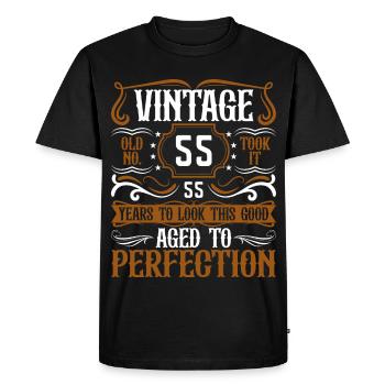 55th Birthday Vintage Retro - Men's Premium Organic T-Shirt - black - Front - Nico (187cm)