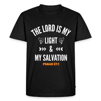 Jésus, Jésus, Jésus Chrétien Chrétien Chrétien - T-shirt Premium bio Homme - noir - Devant - Nico (187cm)