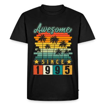 1995 Born Birthday Year of birth vintage - Men's Premium Organic T-Shirt - black - Front - Nico (187cm)