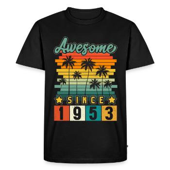 1953 Anniversaire Naissance Année de naissance millésime - T-shirt Premium bio Homme - noir - Devant - Nico (187cm)