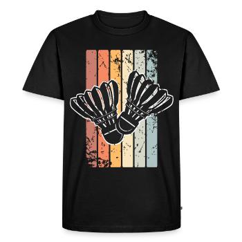 Badminton - T-shirt Premium bio Homme - noir - Devant - Nico (187cm)