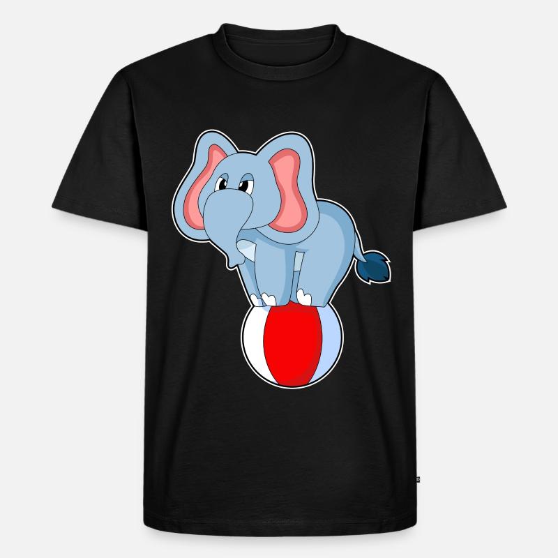 Elefant Zirkus - Männer Premium Bio T-Shirt - Schwarz