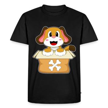 Boîte en carton pour chien - T-shirt Premium bio Homme - noir - Devant - Nico (187cm)