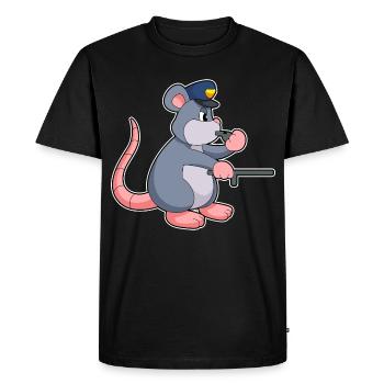 Rat Policier Matraque Police - T-shirt Premium bio Homme - noir - Devant - Nico (187cm)