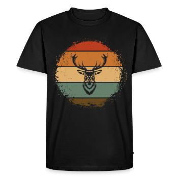 Cerf Cerf Bois Bois Bois - T-shirt Premium bio Homme - noir - Devant - Nico (187cm)