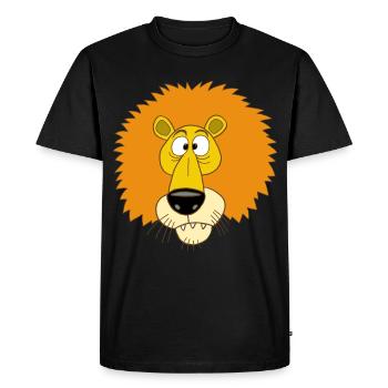 Lion qui louche - T-shirt Premium bio Homme - noir - Devant - Nico (187cm)