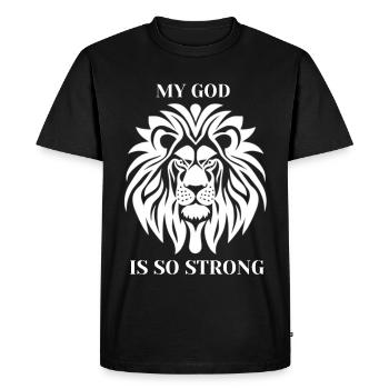 La force de Leo God Déclaration forte - T-shirt Premium bio Homme - noir - Devant - Nico (187cm)