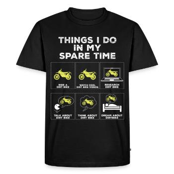 Les choses dans mon temps libre Dirt Bike Motocross - T-shirt Premium bio Homme - noir - Devant - Nico (187cm)
