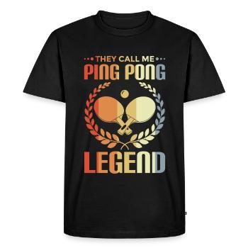 Table tennis player joke - Men's Premium Organic T-Shirt - black - Front - Nico (187cm)