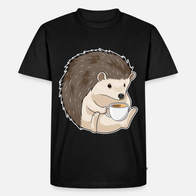 Café hérisson - T-shirt Premium bio Homme - noir