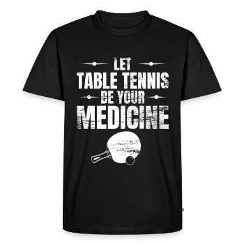 Citation motivante de ping-pong - T-shirt Premium bio Homme - noir - Devant - Nico (187cm)