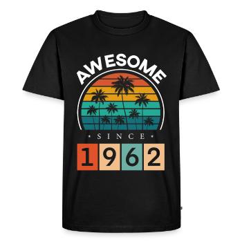 1962 Né Anniversaire Année de naissance Millésime - T-shirt Premium bio Homme - noir - Devant - Nico (187cm)