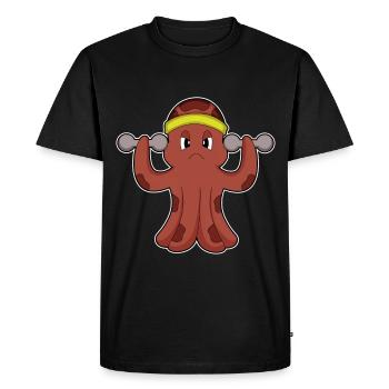 Octopus Fitness Dumbbells Sports - T-shirt Premium bio Homme - noir - Devant - Nico (187cm)