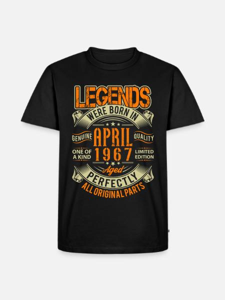 1967 April Birthday Legend - Men's Premium Organic T-Shirt - black