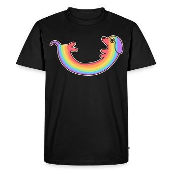 Chien arc-en-ciel. Chien de couleur. Chien arc-en-ciel * - T-shirt Premium bio Homme - noir - Devant - Nico (187cm)