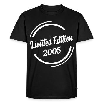 Fête d’anniversaire 2005 en édition limitée - T-shirt Premium bio Homme - noir - Devant - Nico (187cm)