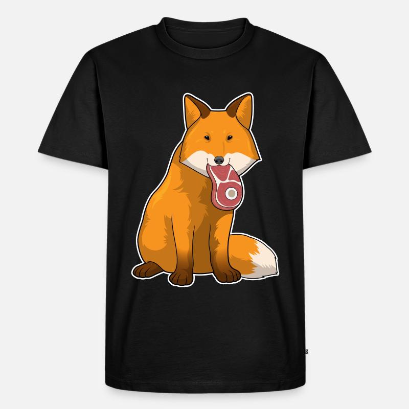 Fuchs Fleisch - Männer Premium Bio T-Shirt - Schwarz