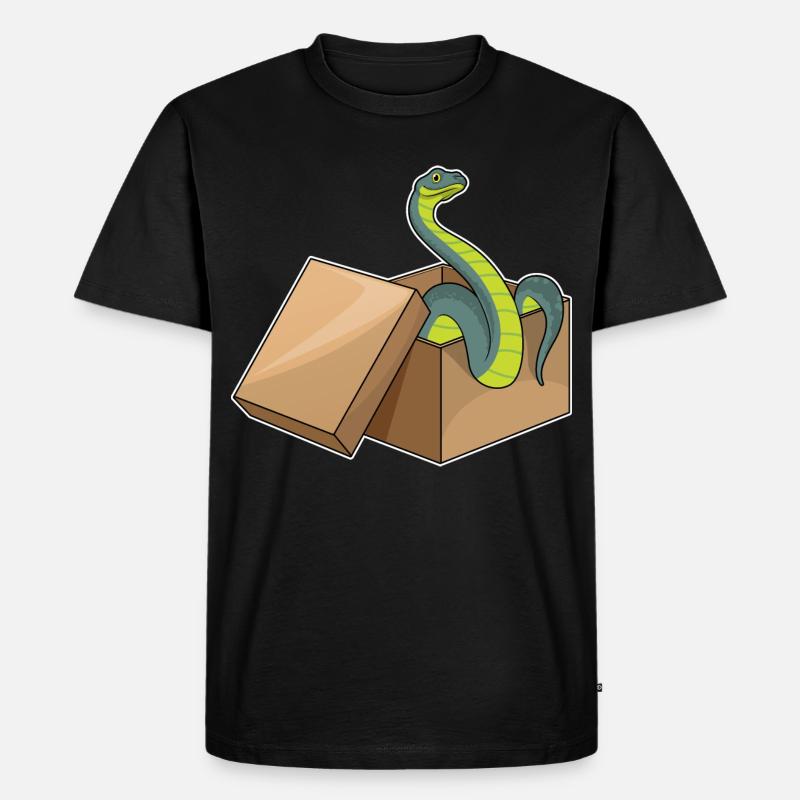 Schlange Karton - Männer Premium Bio T-Shirt - Schwarz