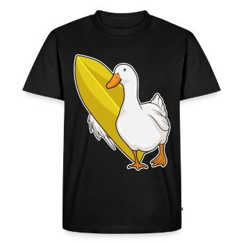 Duck Surfing Surfboard Summer - Men's Premium Organic T-Shirt - black - Front - Nico (187cm)