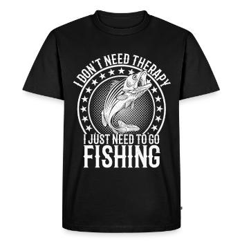 fishing hunting loving every day - Men's Premium Organic T-Shirt - black - Front - Nico (187cm)