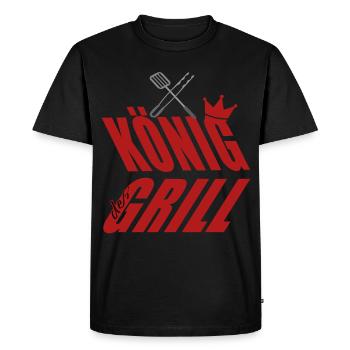 King at the Grill Grill Cutlery - Men's Premium Organic T-Shirt - black - Front - Nico (187cm)