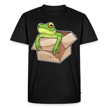 Frog Cardboard - Men's Premium Organic T-Shirt - black - Front - Nico (187cm)