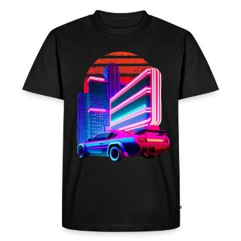 Retro Wave 80s Sports Car Vaporwave - T-shirt Premium bio Homme - noir - Devant - Nico (187cm)