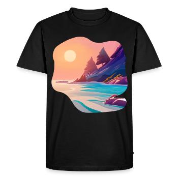 Vacances Sunrise Sea Island - T-shirt Premium bio Homme - noir - Devant - Nico (187cm)