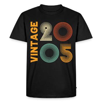 Vintage 2005 Retro Cool Anniversary Gift - Men's Premium Organic T-Shirt - black - Front - Nico (187cm)