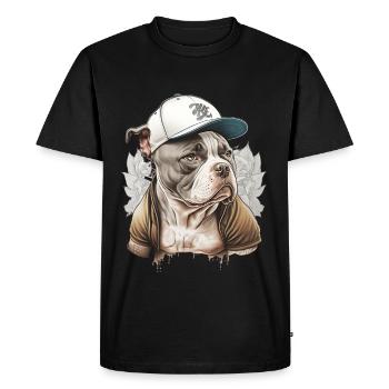 Bulldog Street avec Casquette - T-shirt Premium bio Homme - noir - Devant - Nico (187cm)