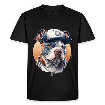 Bulldog Bleu Cap Sportif - T-shirt Premium bio Homme - noir - Devant - Nico (187cm)