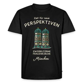 Tours jumelles Frauenkirche de Munich, tour d’observation - T-shirt Premium bio Homme - noir - Devant - Nico (187cm)