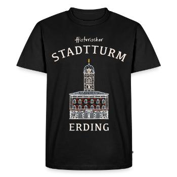 Erding kultiger Stadtturm, Bavaria, Germany - Men's Premium Organic T-Shirt - black - Front - Nico (187cm)