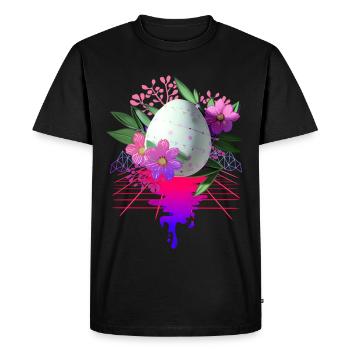 Easter Egg Flowers Art Retro Wave - T-shirt Premium bio Homme - noir - Devant - Nico (187cm)