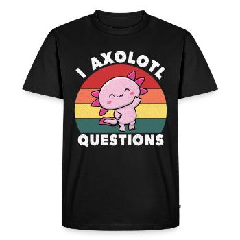 I Axolotl Questions Mignon Axolotl - T-shirt Premium bio Homme - noir - Devant - Nico (187cm)