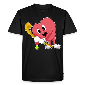 Heart Field Hockey Field Hockey Stick - T-shirt Premium bio Homme - noir - Devant - Nico (187cm)