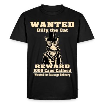 Billy The Cat | Cat Friends Gift - Men's Premium Organic T-Shirt - black - Front - Nico (187cm)