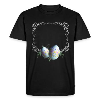 Festive Easter Egg Picture Frame - Men's Premium Organic T-Shirt - black - Front - Nico (187cm)
