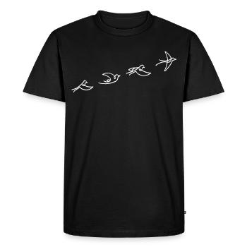 The flight of the white bird - Men's Premium Organic T-Shirt - black - Front - Nico (187cm)