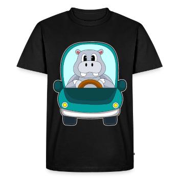 Hippopotamus Car - Men's Premium Organic T-Shirt - black - Front - Nico (187cm)