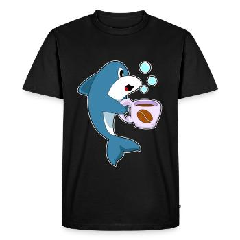 Delfin coffee cup - Men's Premium Organic T-Shirt - black - Front - Nico (187cm)