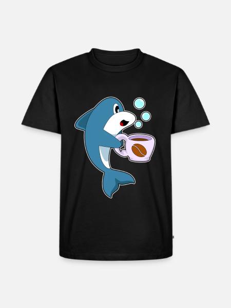 Delfin coffee cup - Men's Premium Organic T-Shirt - black