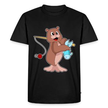 Pêche au poisson pêcheur des phoques - T-shirt Premium bio Homme - noir - Devant - Nico (187cm)