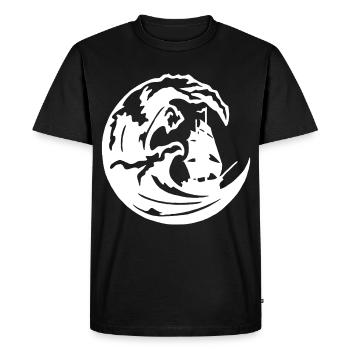 The Great White Wave - Men's Premium Organic T-Shirt - black - Front - Nico (187cm)