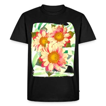 Blumen Blume - Männer Premium Bio T-Shirt - Schwarz - Vorne - Nico (187cm)