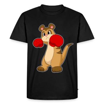 Boxer Boxeur Suricate Gants de boxe Boxe - T-shirt Premium bio Homme - noir - Devant - Nico (187cm)