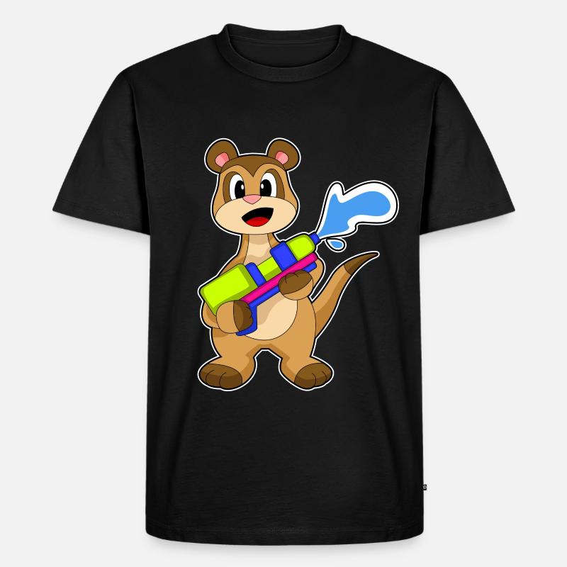 Erdmännchen Wasserpistole - Männer Premium Bio T-Shirt - Schwarz