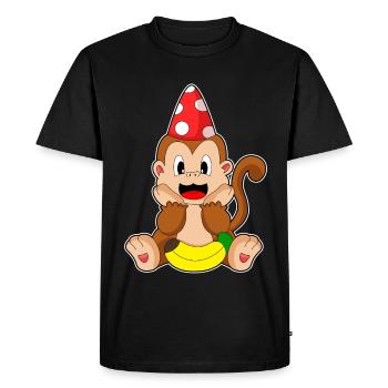 Chapeau de fête de singe - T-shirt Premium bio Homme - noir - Devant - Nico (187cm)