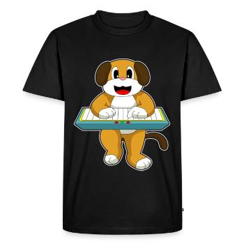 Dog Musician Keyboard Music - T-shirt Premium bio Homme - noir - Devant - Nico (187cm)