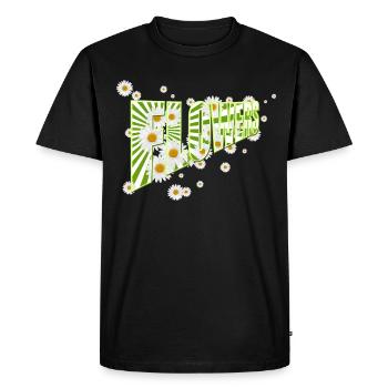 Fleurs, marguerites, marguerites, nature, jardin - T-shirt Premium bio Homme - noir - Devant - Nico (187cm)